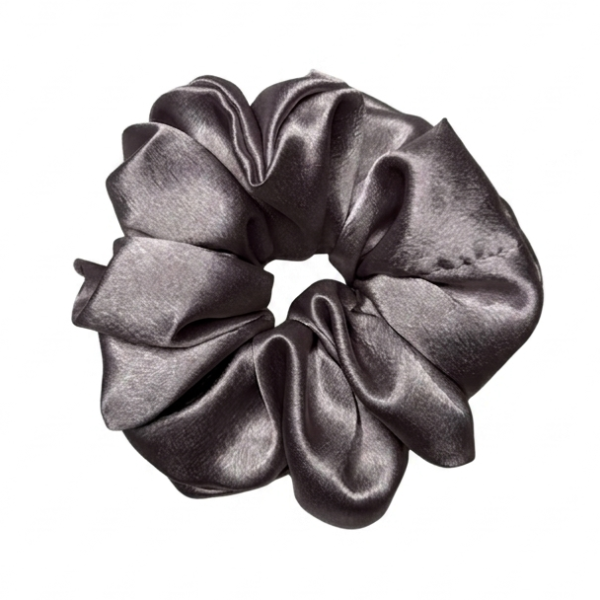 Gray Satin Scrunchie XL