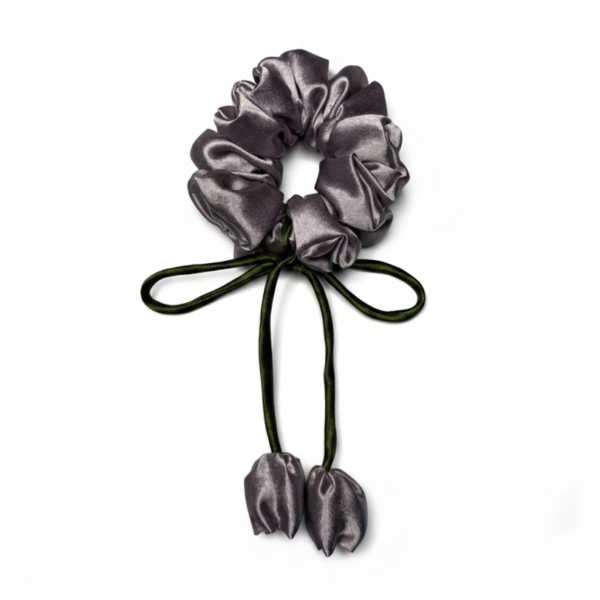 Gunmetal_Grey_Satin_Tulip_Scrunchies Gunmetal Grey | Satin Tulip Scrunchies