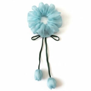 Sky Blue | Organza Tulips Scrunchies - Image 1