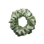 Olive Green Satin Scrunchie S