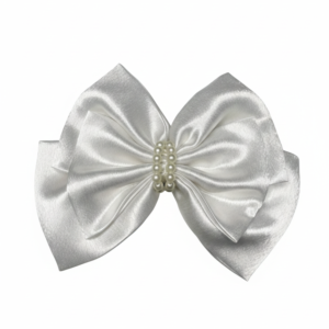 White Pearl | 3-Layer Satin Bow