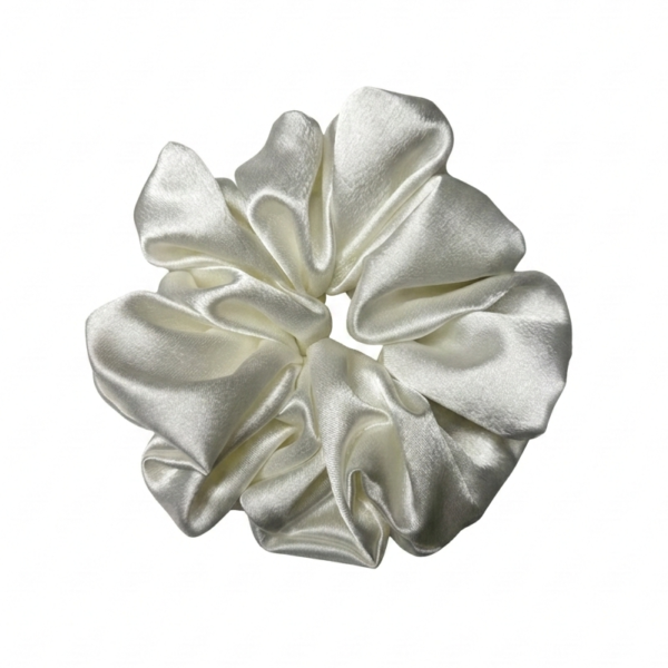 White_Satin_Scrunchie_XL White Satin Scrunchie XL